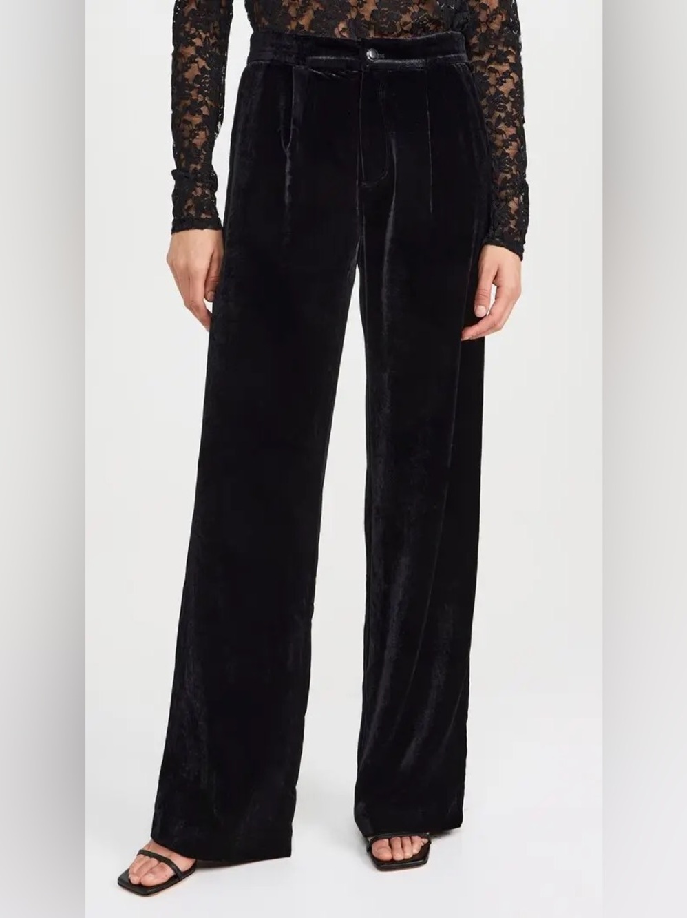 PAGE KARA Black Wide-Leg Velvet Pants - Women SIZE 6